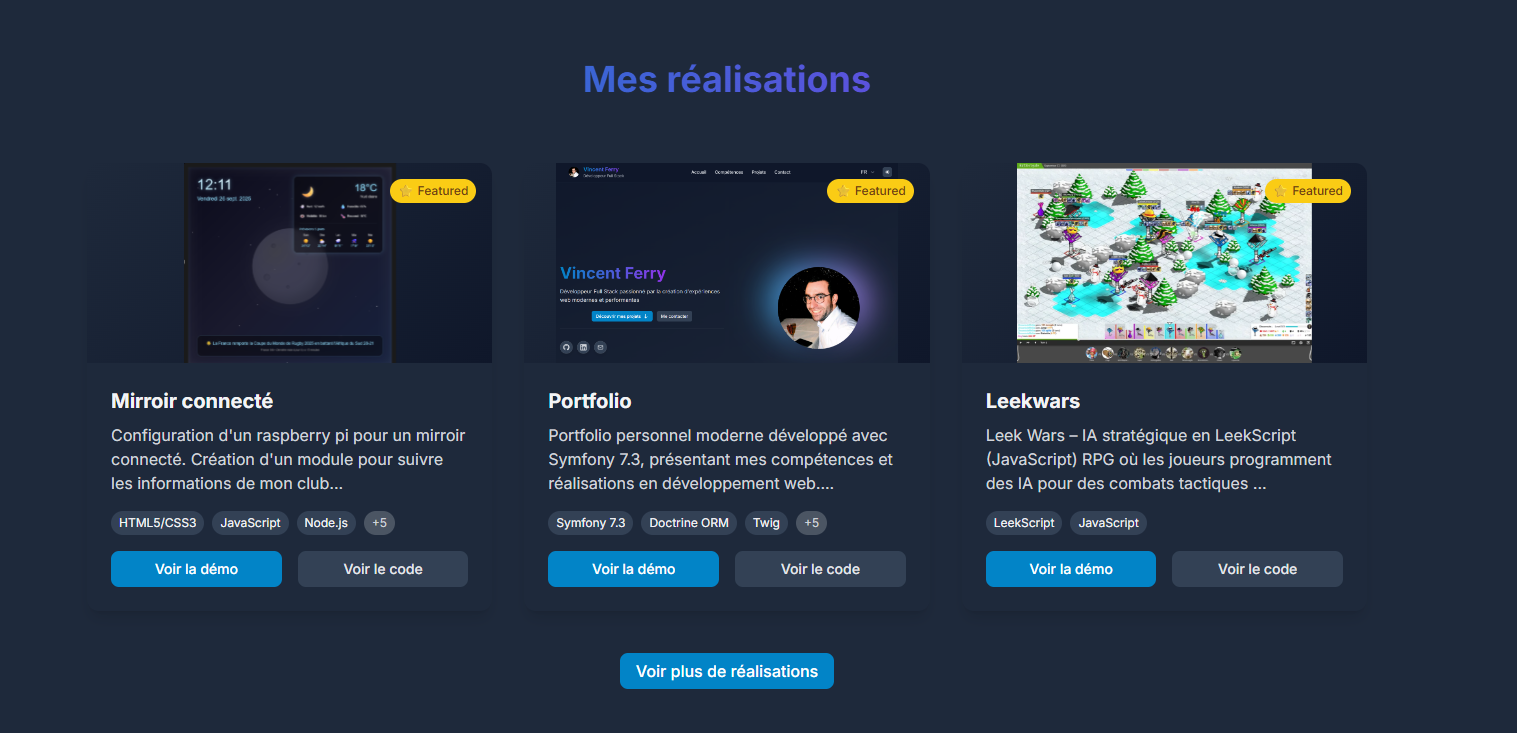 Interface d'administration